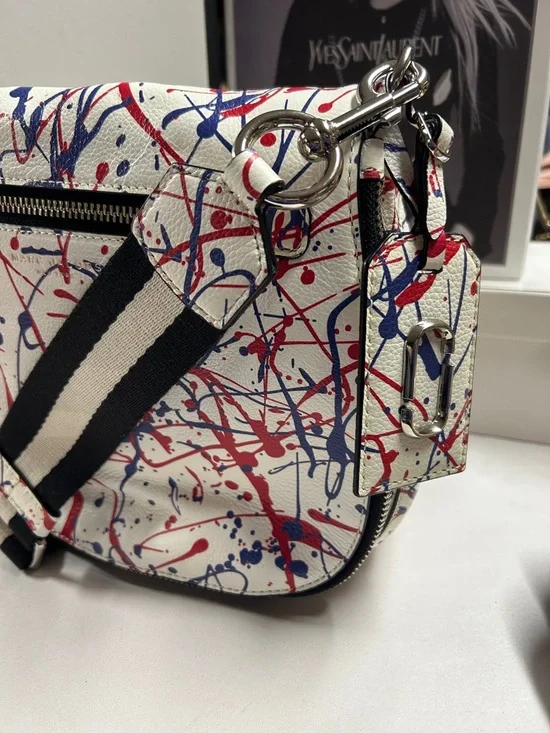 Marc Jacobs Leather Crossbody with Red & Blue Paint-Splatter - Picture 2 of 10